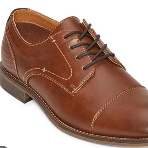 Men’s Classic Brown Leather Dress Shoes – Size 10 - Picture 1 of 5